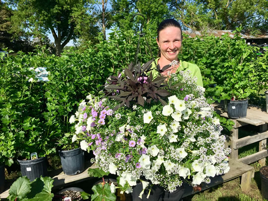 Val with her winning hanging basket!